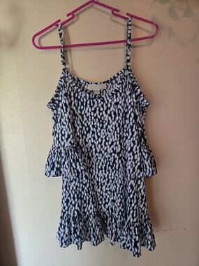 Michael Kors Navy and White Printed Blouse